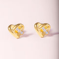 Heart Intertwined Earrings - 18K Gold-Plated