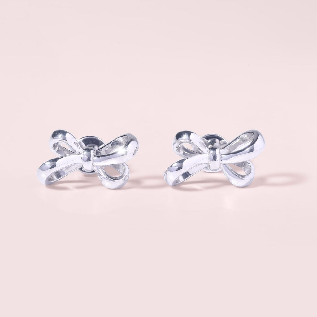 Sweet Bow Earrings - Silver