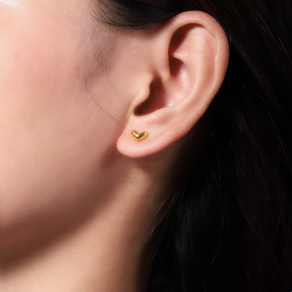 Mini Heart Earrings - 18K Gold-Plated