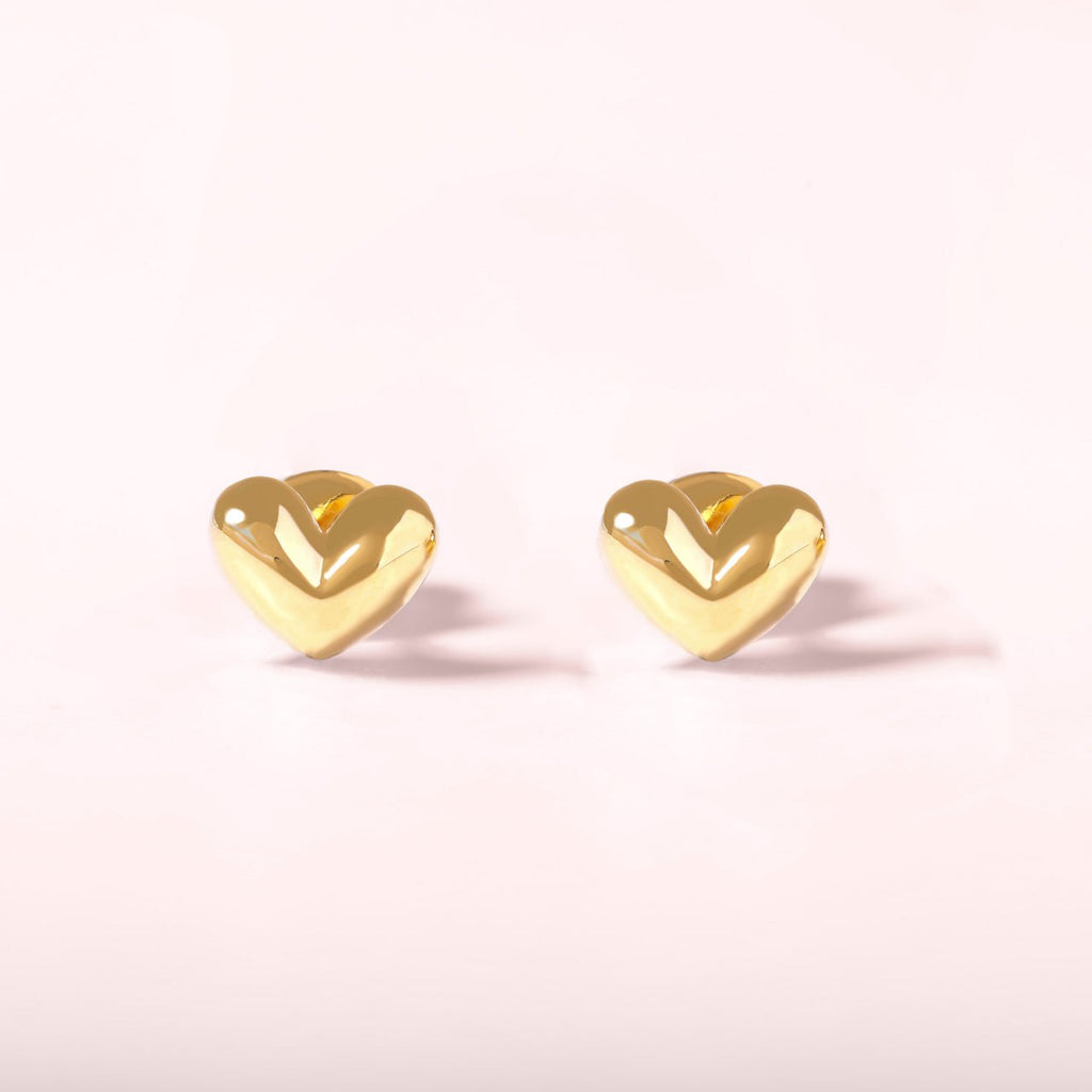 Mini Heart Earrings - 18K Gold-Plated