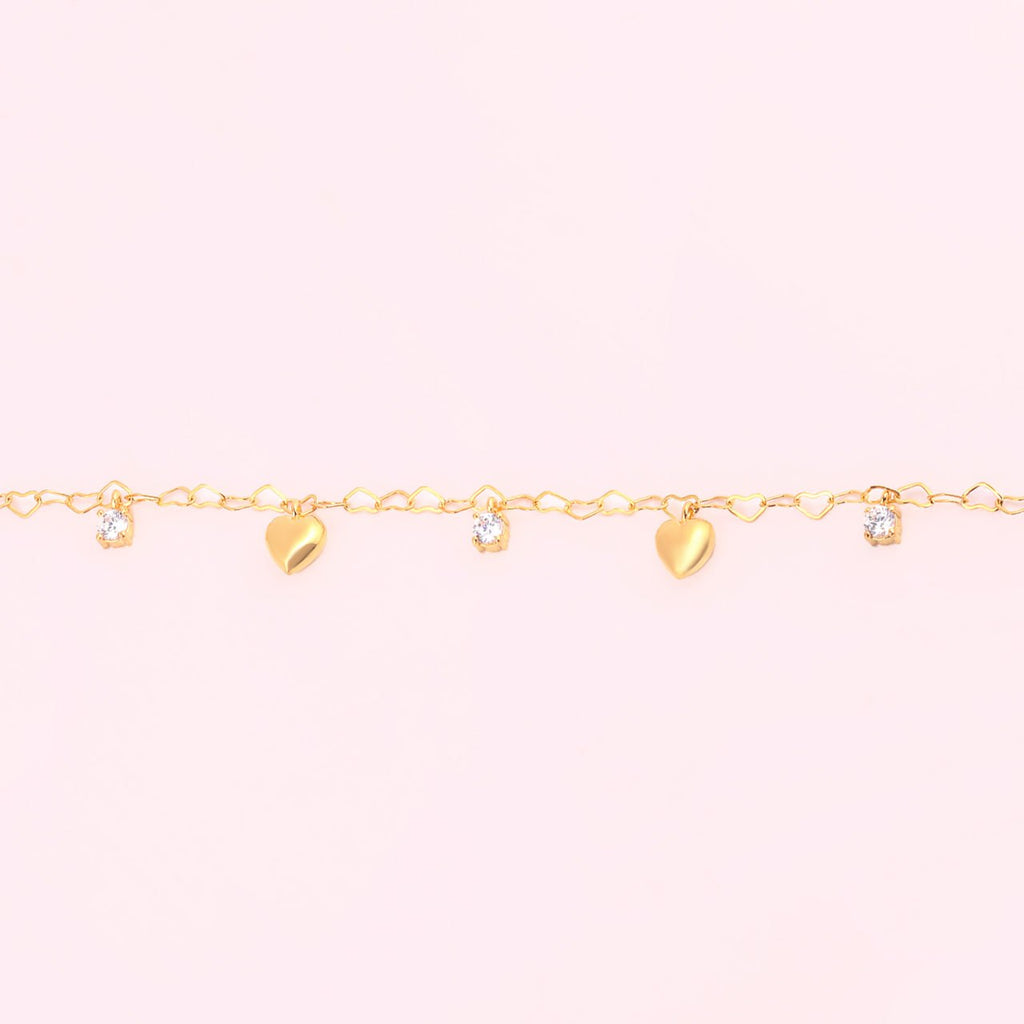 Dangle Heart Bracelets - 18K Gold-Plated