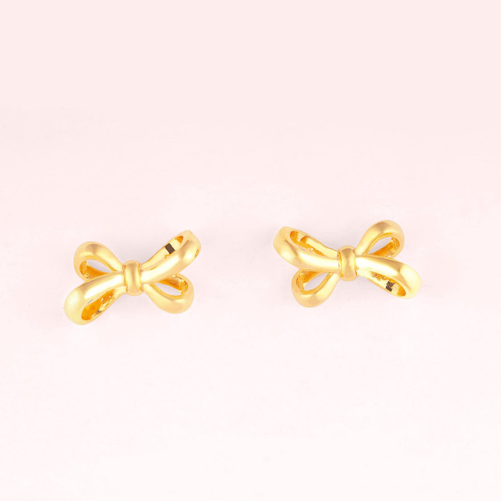 Sweet Bow Earrings - 18K Gold-Plated