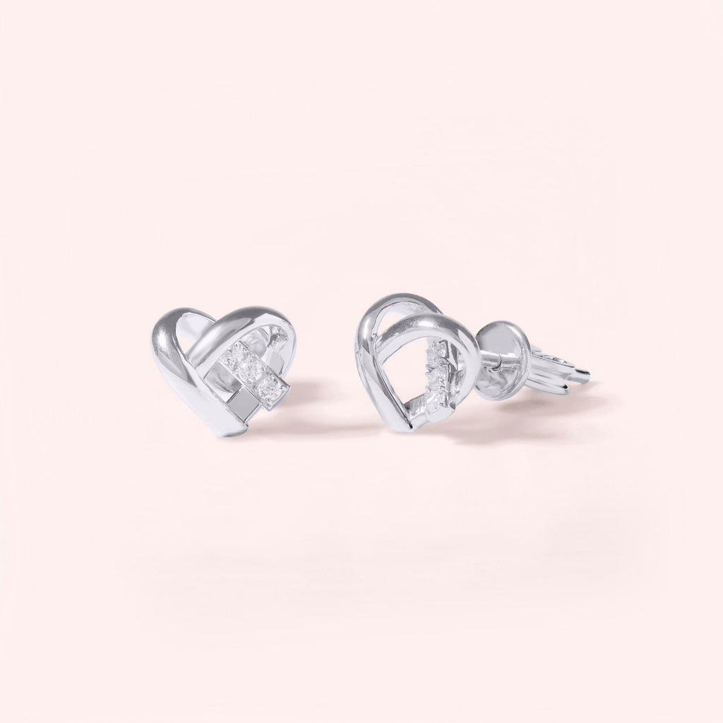 Heart Intertwined Earrings - Silver