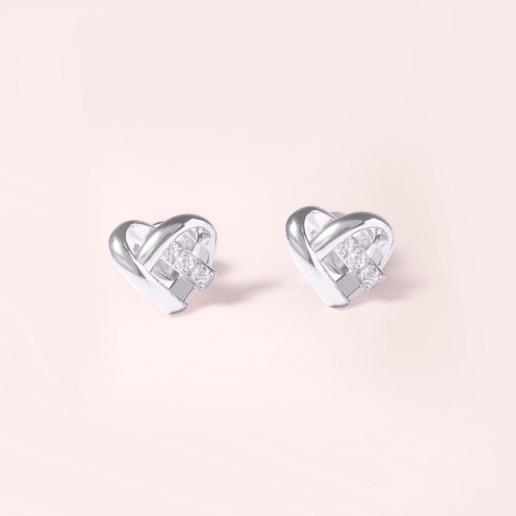 Heart Intertwined Earrings - Silver