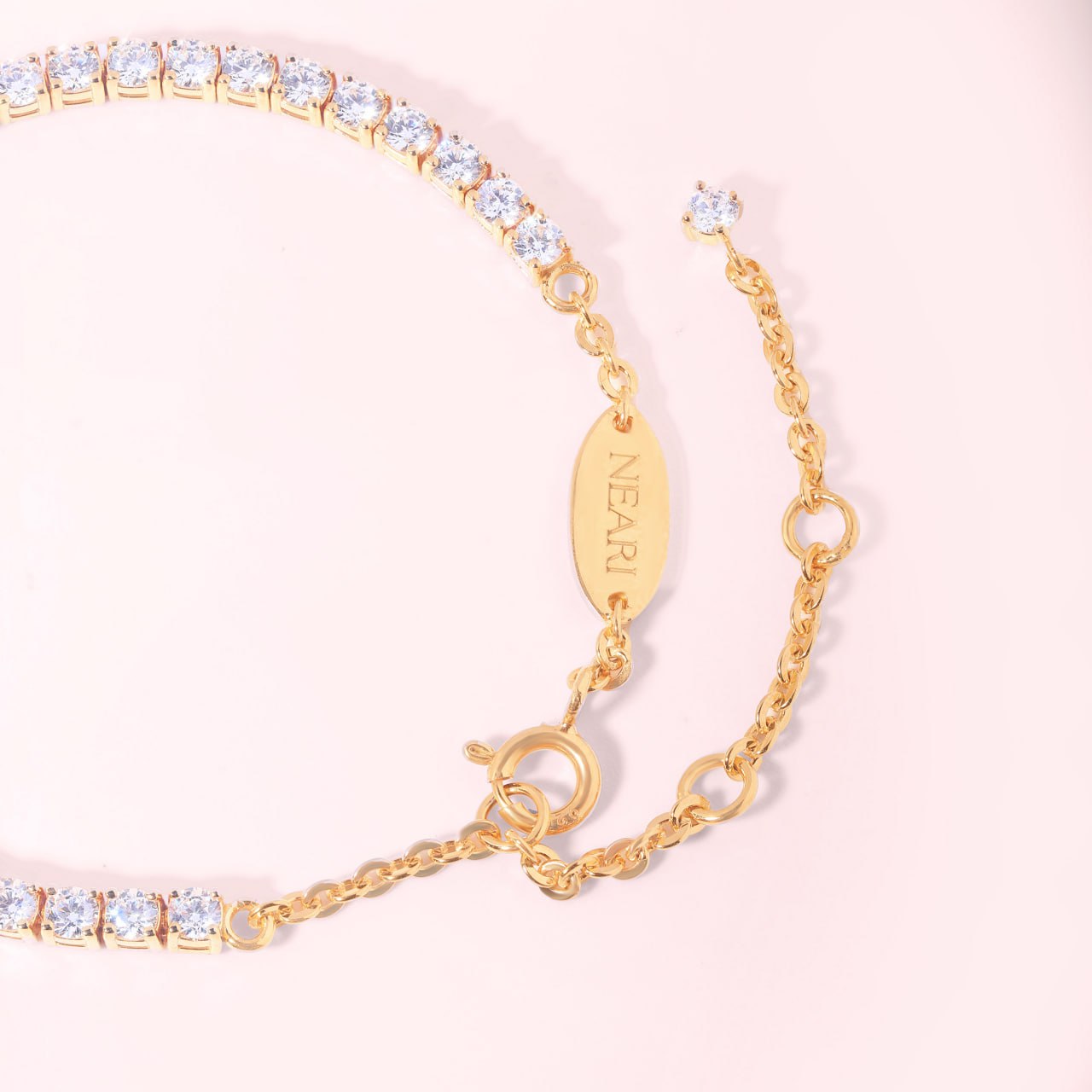 Classic 18k Gold-Plated Tennis Bracelet - Prongs Setting