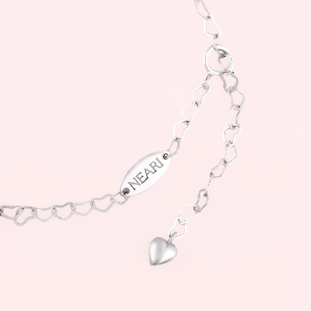 Dangle Heart Bracelet - Silver