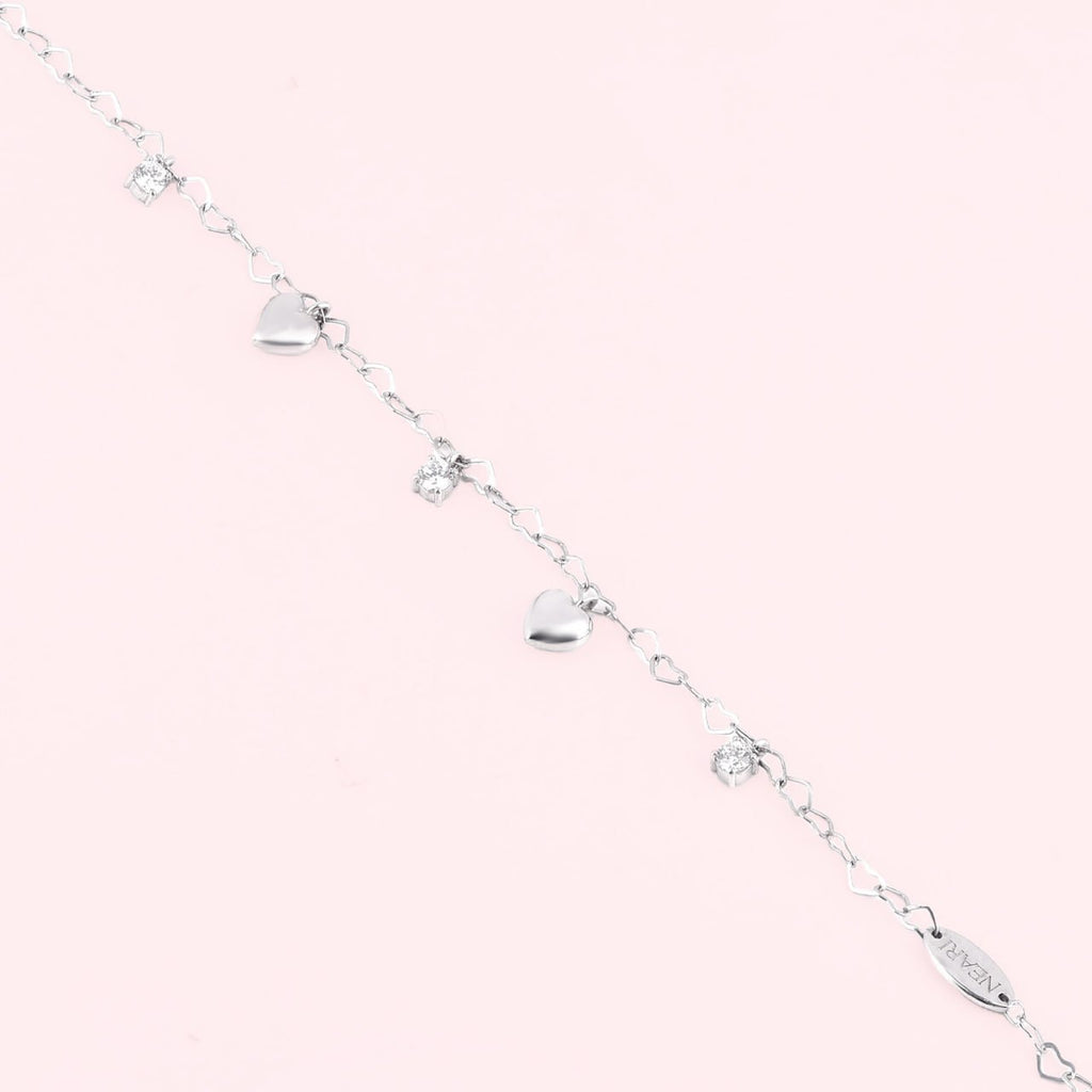 Dangle Heart Bracelet - Silver
