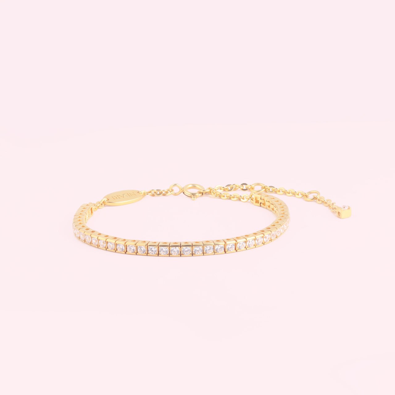Classic 18K Gold-Plated Tennis Bracelet – Channel Setting